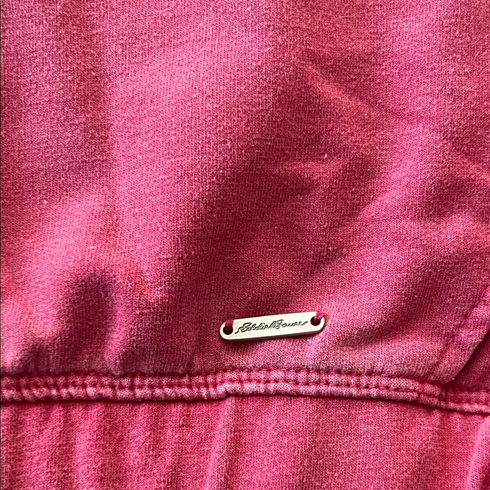 Eddie Bauer Raspberry Half-Zip Sweatshirt - Picture 3 of 3